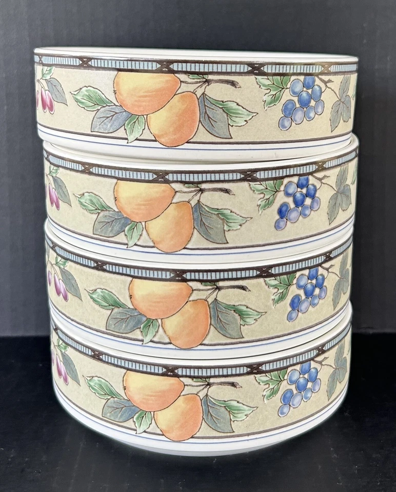 Mikasa Garden Harvest CAC29 Stackable Soup Bowls 6 1/4" Set of 4 - Image 1 of 4