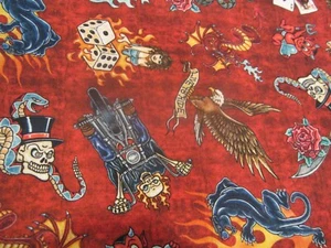 1 Yard Cotton Fabric "Live to Ride" Dan Morris for QT Fabrics NEW - Bild 1 von 4