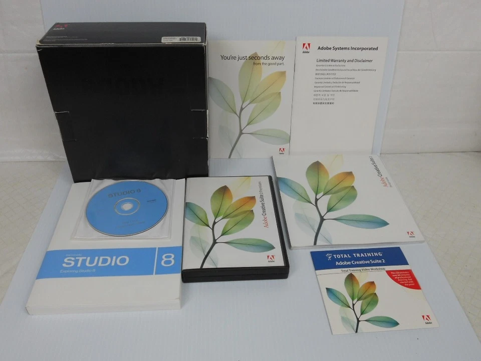Adobe Creative Suite 2 Premium STUDIO 8 Web Bundle Windows Manuals Training Disc - Image 1 of 4
