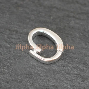 Anillo de salto con bloqueo de eslabones collar potenciador cierre de fianza plata de ley A5404 - Imagen 1 de 7