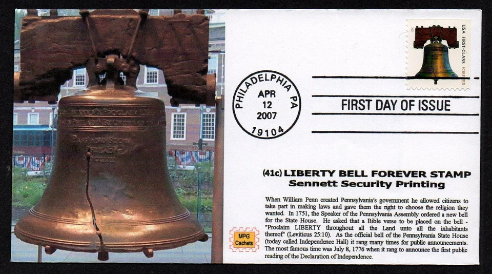 USA, SCOTT # 4127, MPG FDC COVER - LIBERTY BELL, LET FREEDOM RING, 2009 - Image 1 of 1