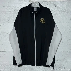 USC Trojans Windbreaker Jacket Mens 2XL XXL Russell Full Zip University Black - Picture 1 of 10
