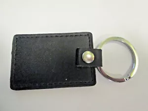 Black Leather Key Ring/Key Fob Rectangle- 60 x 40mm -Good QualityStrong - LK01 - Picture 1 of 3