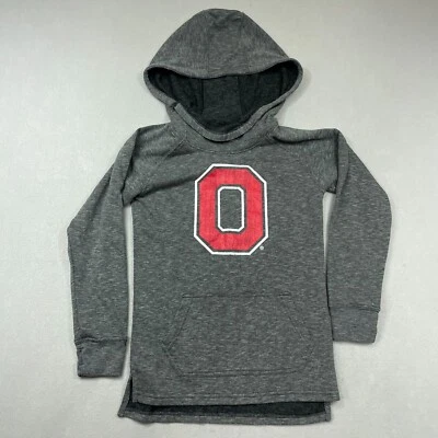 OSU Ohio State Buckeyes Sudadera con Capucha Niñas 12 Wes y Willy Gris Túnica Cuello Embudo Foto 1 de 4