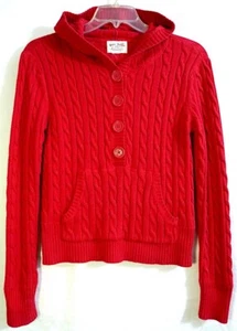 Polo Jeans Ralph Lauren Pullover rot Baumwolle Zopfmuster Kapuze - Bild 1 von 14