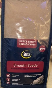 Serta Taupe Short Dining Chair Relaxed Fit Slipcover Suede - Picture 1 of 4