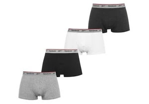 Reebok Mens 4 Pack Boxer Trunks Shorts Cotton Stretch S , L , XL Multicoloured - Picture 1 of 6