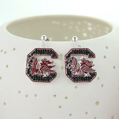 SOUTH CAROLINA GAMECOCKS, USC Earrings, Crystal, Jewelry, SPARKLE & SHINE Cover