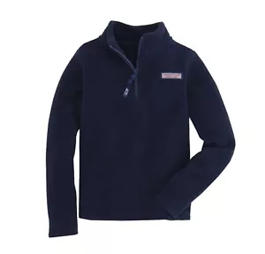 Vineyard Vines Kids Harbor Half Zip Fleece Pullover Sweater Blue Girls Size L - Picture 1 of 11