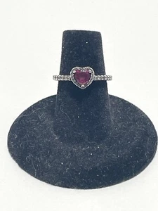 Pandora Sparkling Red Elevated Heart Ring SIZE 5 - Picture 1 of 4