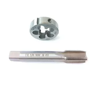 5/8-18 Tap And Die Set, UNF Machine Thread Tap And Round Thread Die Right Hand - Picture 1 of 4