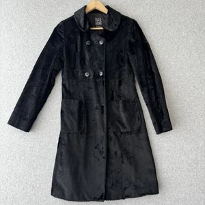 Cynthia Rowley Vintage Coat Black Women’s Sz S Whimsigoth Goth Moody Dark Y2K - Picture 1 of 17