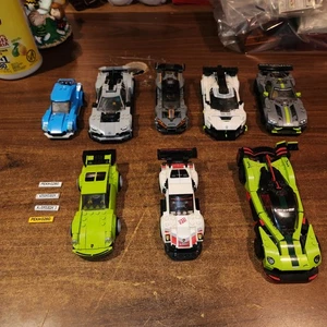 Konvolut 8 Lego Autos, alle haben Minifiguren Fahrer, Porsche, Aston Martin & andere - Bild 1 von 7