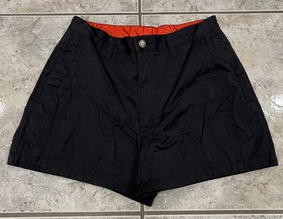 Pantalones Cortos De Colección Y2K Para Mujer 10 Harley Davidson Lona Negra 29X3 Logo Tiro Alto Moto Foto 1 de 4