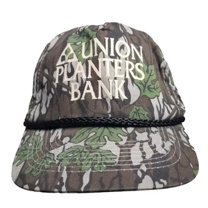 Vintage Camouflage Union Planters Rope Hat Cap Snapback 90s Memphis, TN - Picture 1 of 7