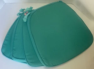 4 Turquoise Blue Chair Seat Pad Cushions - Picture 1 of 8