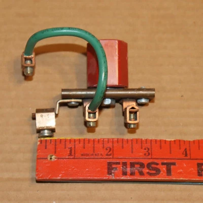 One Standoff Isolated Ground Bar Copper 1" x 2-12 with 3 Small Mechanical Lugs - Image 1 of 3