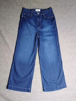 Pantalones de mezclilla Paige Anessa pierna ancha The Disco azul oscuro elásticos tiro alto 29 29x26 Foto 1 de 4