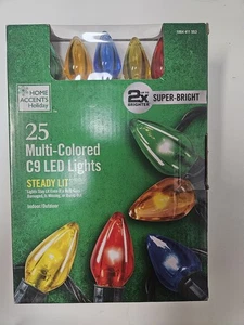 Home Accents Holiday 25 Multi-Colored C9 LED Christmas Lights – Indoor/Outdoor - Picture 1 of 4