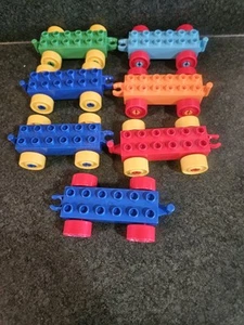 Lego Duplo Lot of 7 Train Cars 2x6 asst colors - Picture 1 of 2