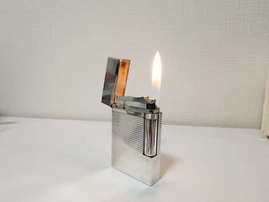 S.T.Dupont gas lighter silver Montparnasse line 2 - Picture 1 of 10