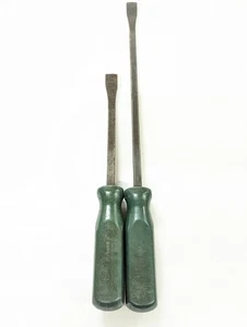 Vintage SK Tools 2 piece pry bar set 6612, 6607 Hard Green Handles Mechanic Auto - Foto 1 di 10