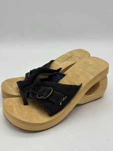 Skechers Else Y2K Denim Platform Women Size 5 Chunky Wood Heel - Picture 1 of 5