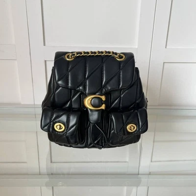 COACH CU076 Tabby Backpack Bag Black Gold Outlet NEW FREE SHIPPING - Image 1 of 4
