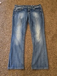 Miss Me Jeans Womens 31 Easy Boot For Buckle Patch Between Back Pockets  - Picture 1 of 21