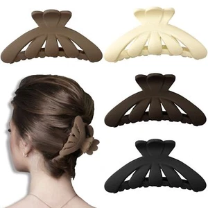 Large Hair Claw Clips For Women 4.1" Matte Strong Hold Jumbo Hair Clips Non-S... - Picture 1 of 7