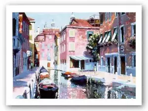 Venezianischer Kanal Howard Behrens Boot Kunstdruck 21x15 - Bild 1 von 1