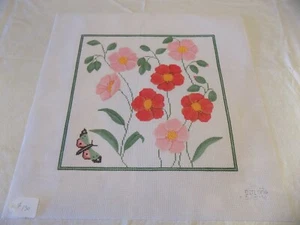 HAND PAINTED FLORAL PILLOW - Picture 1 of 2
