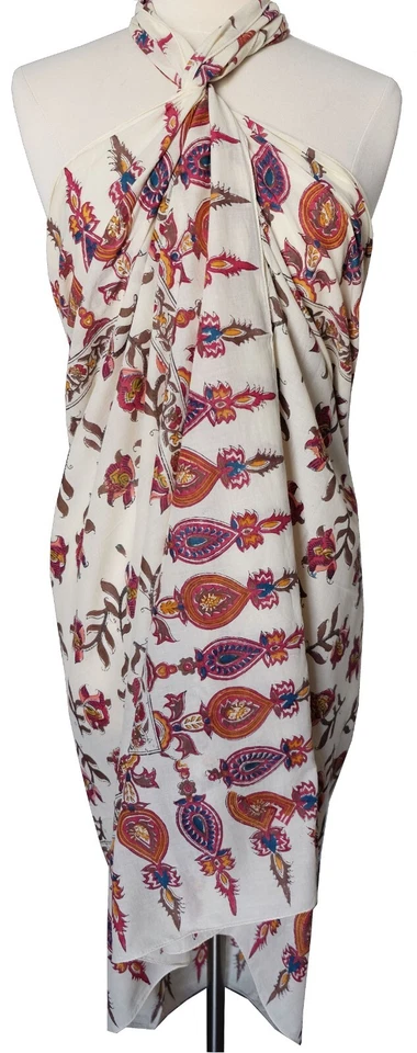 Sarong estampado a mano - Layla - 100 % algodón Foto 1 de 4