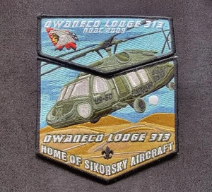 Owaneco Lodge 313 2009 NOAC 2-teiliges Set.  Home Of Sikorsky Flugzeug  - Bild 1 von 1