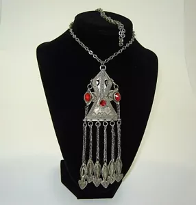 ANTIQUE TEKKE TURKOMAN FILIGREE SILVER NECKLACE - Picture 1 of 5