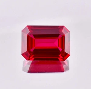 AAA+ Natural Mozambique Blood Red Ruby Emerald Cut Loose Gemstone GIT Certified - Picture 1 of 7