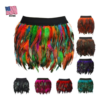 Fashion Girl Women's Artificial Feather Mini A-line Skirt Role CosPlay Costume - Image 1 of 4