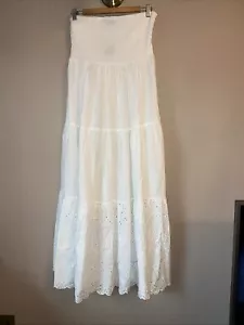 Maxi abito estivo boho smocked bianco senza spalline New Look - Taglia Large - Foto 1 di 4