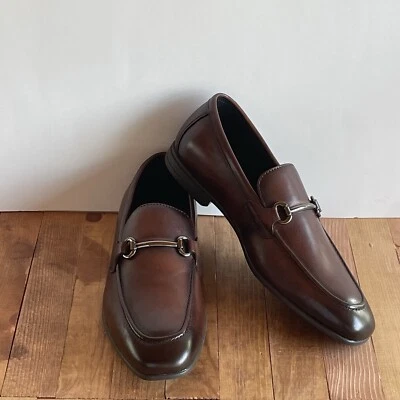 Nordstrom Carlson Bit Mocasín Marrón Cuero Caoba Hombres Zapatos Talla 11.5 Foto 1 de 4