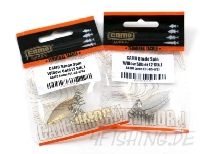 CAMO LURES CAMO BLADE SPINS WILLOW BLÄTTER je 2 Stück in Silber oder Gold - PIMP YOUR LURE!