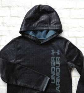 UNDER ARMOUR ―Boys M Medium YMD― LOOSE Black/Gray/Blue Graphic Hoodie Sweatshirt - Picture 1 of 4