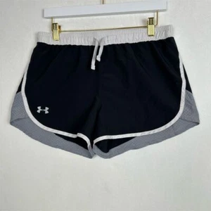Under Armour Loose Fit Athletic Shorts YXL Heatgear Black Activewear Running - Picture 1 of 7