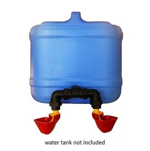 CHICKEN DRINKER ATTACHMENT TO SUIT WATER TANKS with 2 LUBING CUPS Waterer CHOOK - Picture 1 of 5