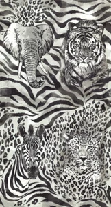 The Wild Side - Amazing Animals - Smoke Gray - 22’ x 44" PANEL by Robertkaufman - Bild 1 von 1