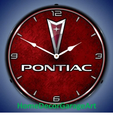 Reloj de Pared Pontiac Retroiluminado LED, Arte Garaje HDGA Foto 1 de 4