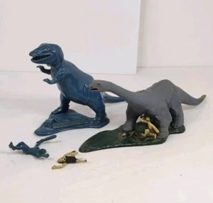 Vintage Pyro Tyrannosaurus T-Rex Bronto Prehistoric Cavemen Dinosaurs Lot - Picture 1 of 16