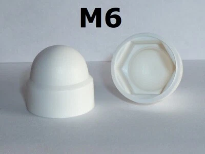 M6 BLANC bouchon vis cache écrou capuchon vis cache vis cache boulon - Photo 1/2