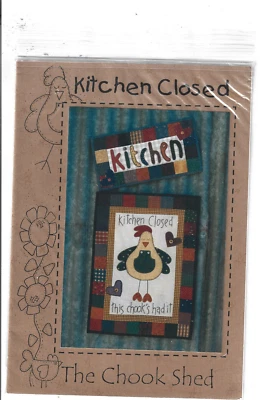 Kitchen Closed The Chook Shed Wallhanging Sewing Pattern Chicken Chook - Image 1 of 2