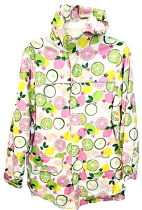 LANDS' END Windbreaker/Raincoat ~Lime/Lemons Multicolor~Girls Size L (14) - Picture 1 of 11