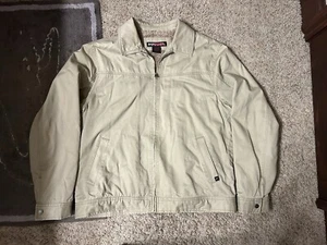 Men’s Vintage Y2K Tony Hawk Fuzzy Lined Canvas Jacket Beige L - Picture 1 of 6